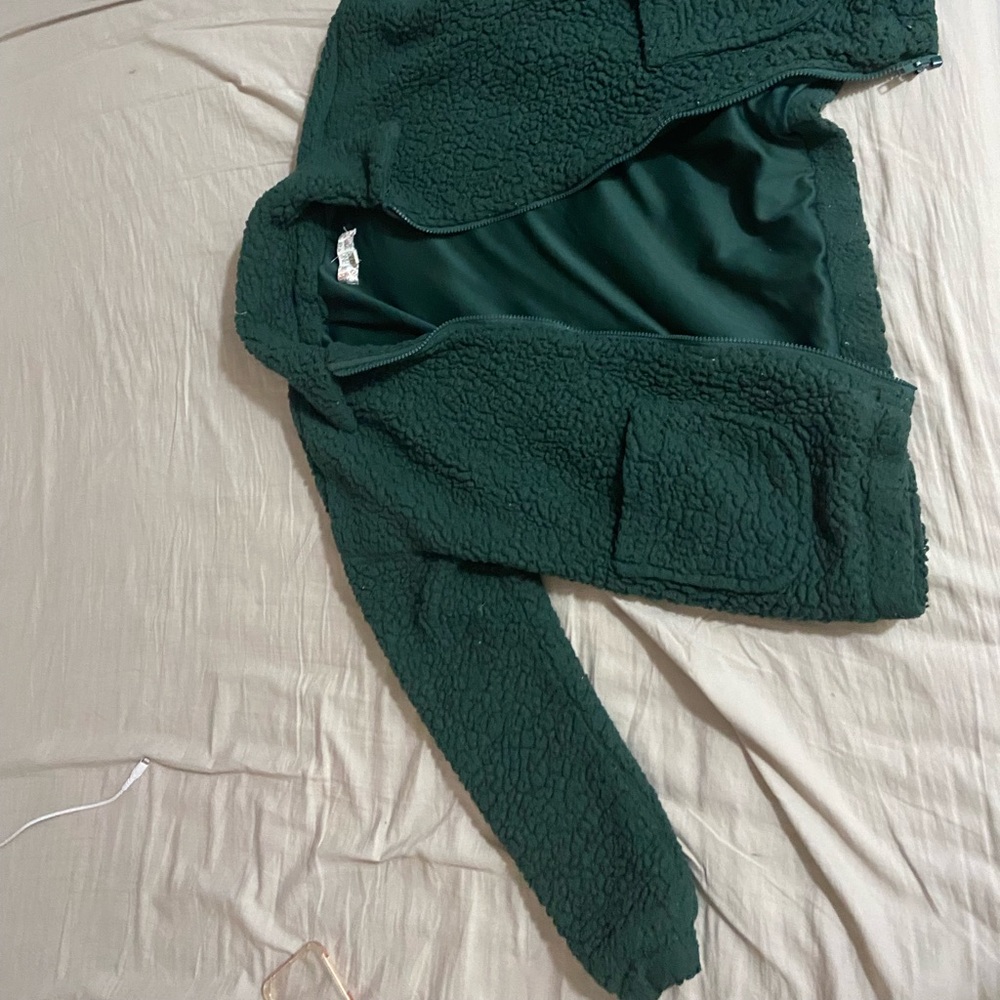 Green teddy bear jacket